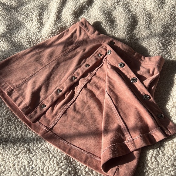 Peach Botton Down Mini Skirt - Picture 2 of 2